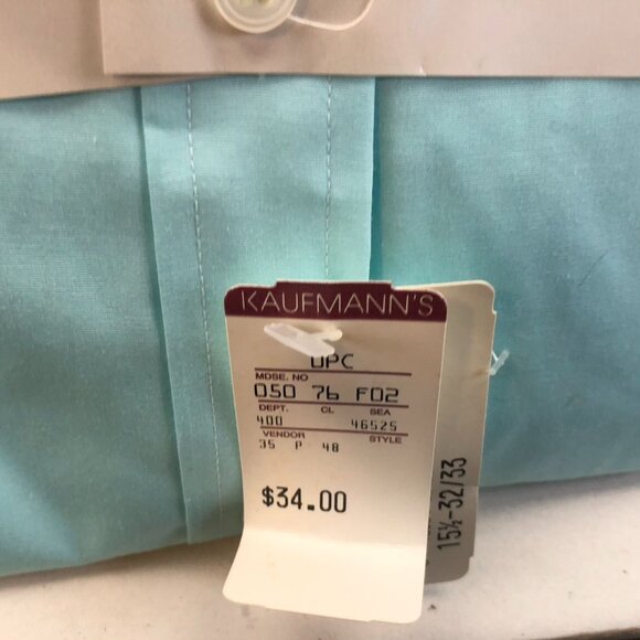 NWT Geoffrey Beene Mens Dress Shirt Size 15.5 Neck Workwear Classic Blue Casual - Picture 4 of 8